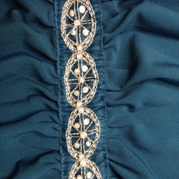 Studio Mode spaghetti straps blue/green Top Size L - Picture 3 of 5